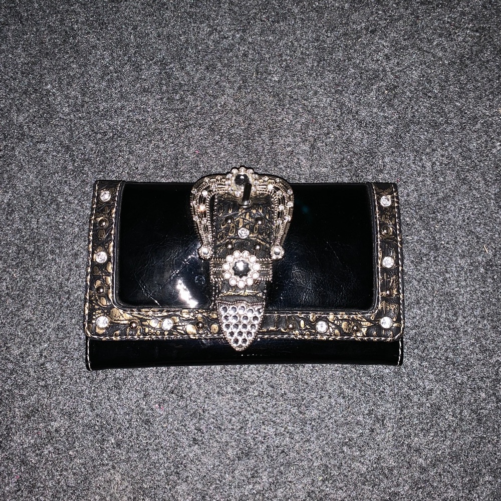 Black Bedazzled Wallet